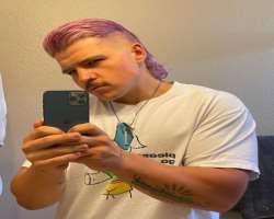He often dyes his hair into different shades.